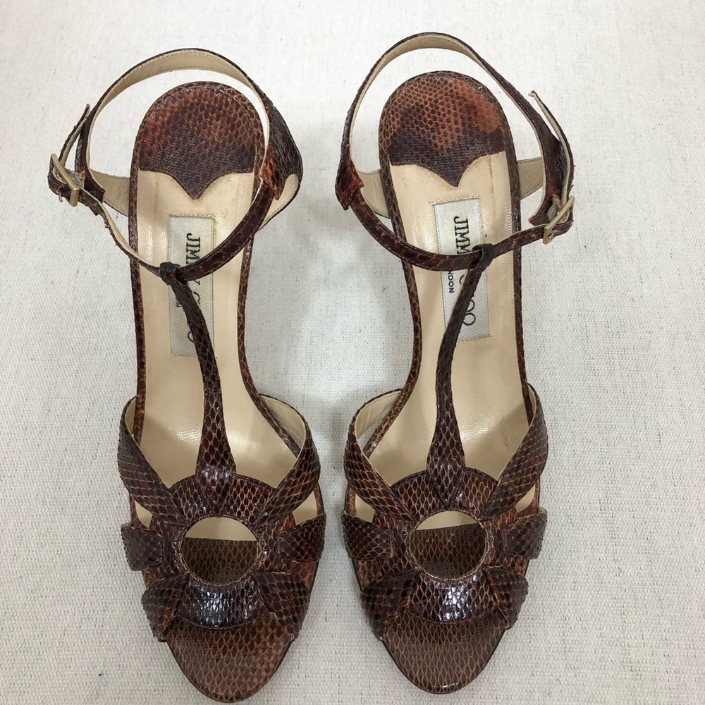 Jimmy Choo Snakeskin Sandals - Picture 5 of 5